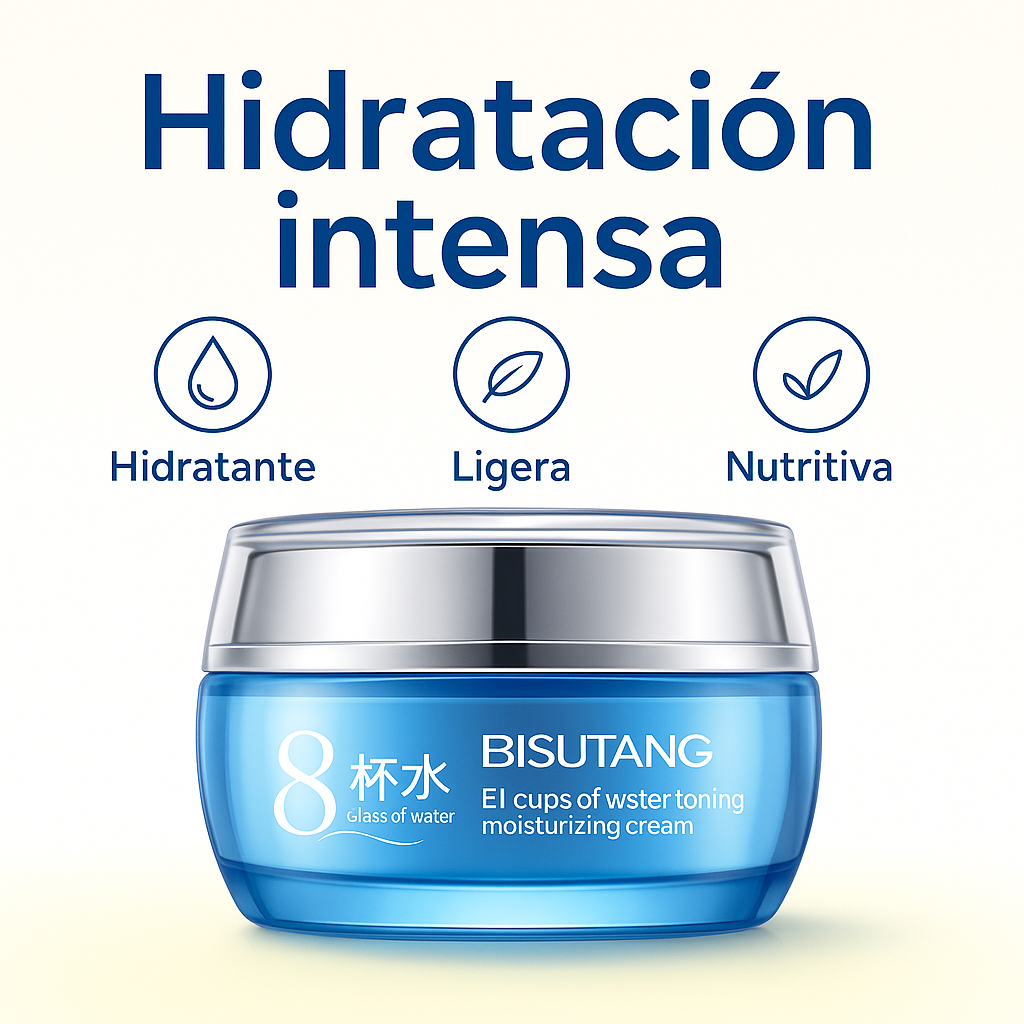 Crema Facial 8 Tazas de Agua Tonificante